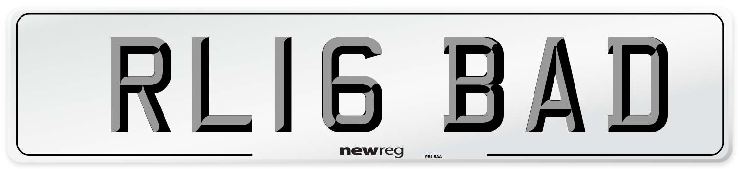 RL16 BAD Number Plate from New Reg